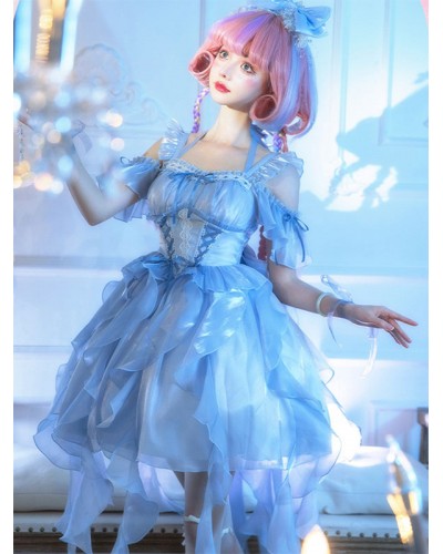 Lolita Dress Polyester Short Sleeves Lolita