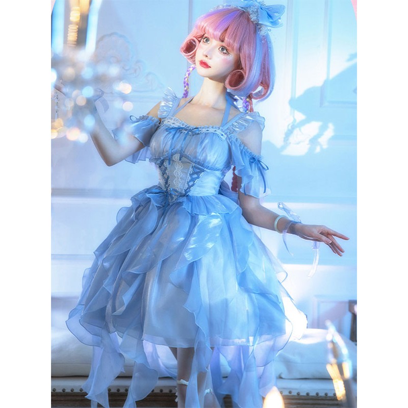 Lolita Dress Polyester Short Sleeves Lolita