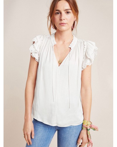 Sleeveless Blouses Ruffles Lace Up V-Neck Satin Women Tops Casual Street Wear Daily Casual