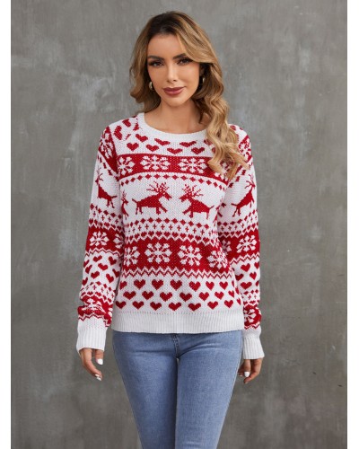 Women Christmas Pullover Sweater 2023 Tops Classic  Traditional Casual Spring Fall Winter