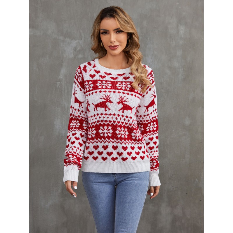 Women Christmas Pullover Sweater 2023 Tops Classic  Traditional Casual Spring Fall Winter