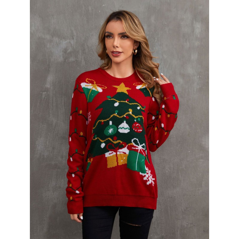 Women Pullover Sweater 2023 Christmas Tops Classic  Traditional Casual Spring Fall Winter