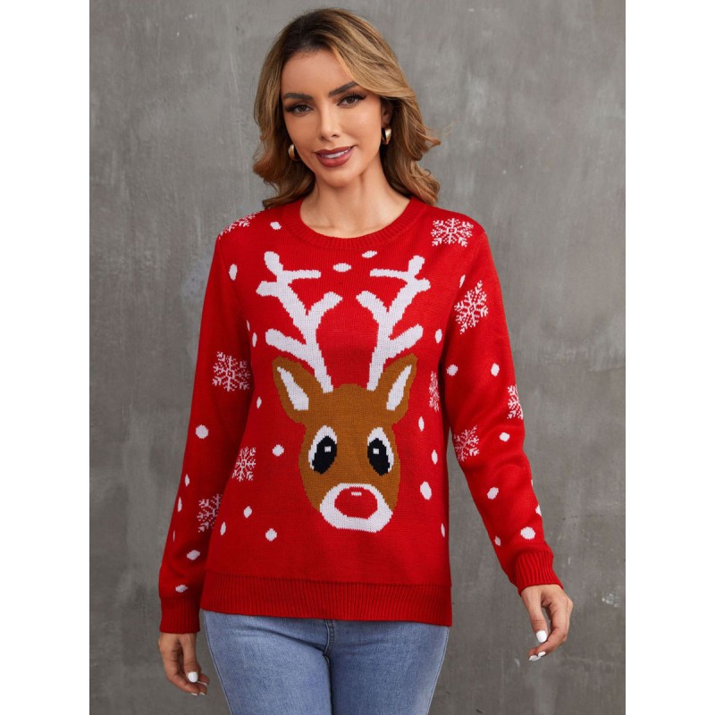 Women Christmas Pullovers Sweaters 2023 Tops Classic  Traditional Casual Spring Fall Winter