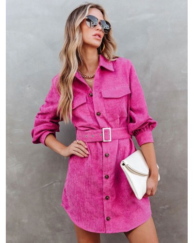 Women Blouse Rose Buttons Turndown Collar Long Sleeves Tops Casual Spring Fall Winter