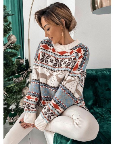 Women Pullovers 2023 Christmas Sweaters Casual Classic  Traditional Fall Winter