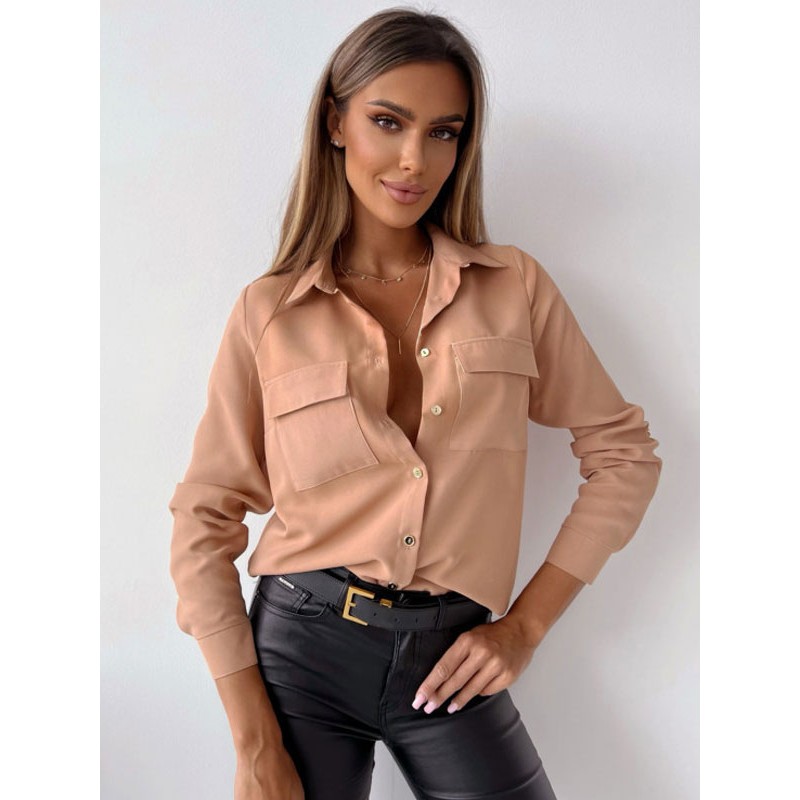 Women Shirts Turndown Collar Long Sleeves Tops Casual Street Wear Daily Casual Office  Career