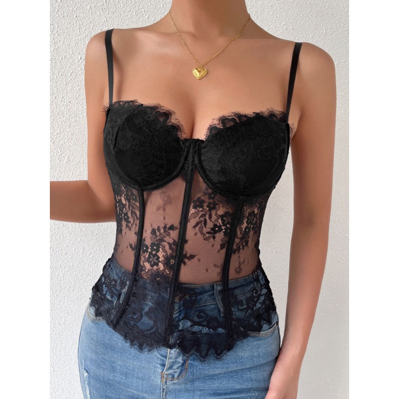 Bras Lingerie Bra For Woman Black Lace Corset Tops Sexy Indoor Dating