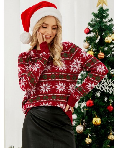 Women Knit Pullovers Red Christmas Sweaters 2023 Classic  Traditional Casual Spring Fall Winter