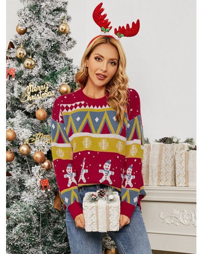 Women Pullovers 2023 Christmas Knit Sweater Tops Winter