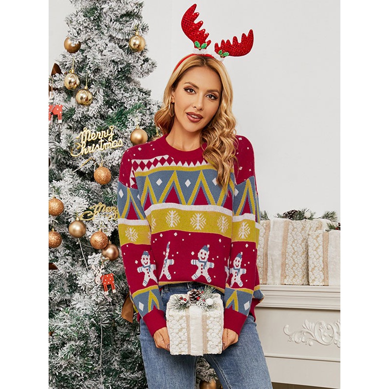 Women Pullovers 2023 Christmas Knit Sweater Tops Winter