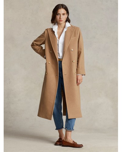 Women 's Coat Turndown Collar Camel Winter Warm Outerwear 2023 Classic  Traditional Casual Street Wear Field Office  Career