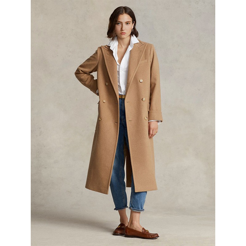 Women 's Coat Turndown Collar Camel Winter Warm Outerwear 2023 Classic  Traditional Casual Street Wear Field Office  Career