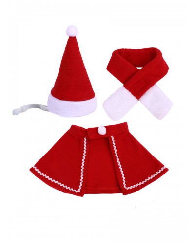 Pet Costume Christmas Red Hat Burlesque Polyester Pet Supply