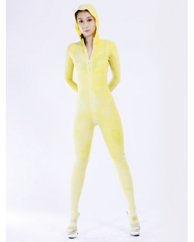 Unisex Halloween Concise Yellow Bodysuit Latex Catsuits Halloween