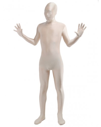 Halloween Morph Suit Unisex Milk White Lycra Spandex Zentai Suit Bodysuit