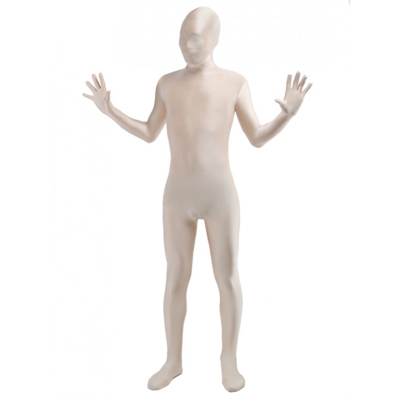 Halloween Morph Suit Unisex Milk White Lycra Spandex Zentai Suit Bodysuit