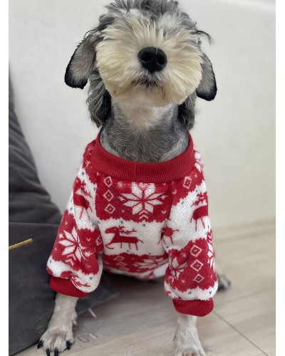 Animal Sweaters For Christmas Polyester Red Puppy Christmas Costume