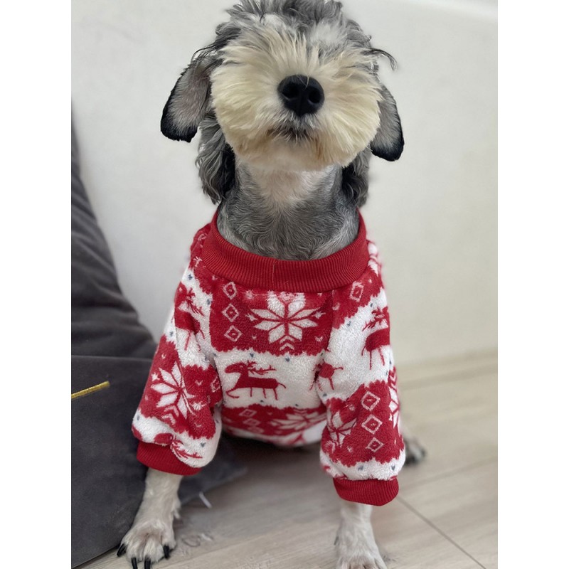 Animal Sweaters For Christmas Polyester Red Puppy Christmas Costume