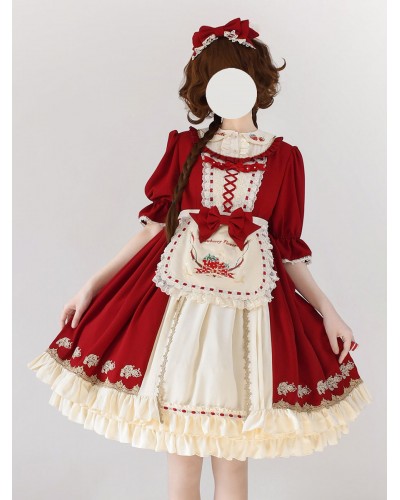 Sweet Lolita Dress Polyester Short Sleeves Sweet Lolita Dress