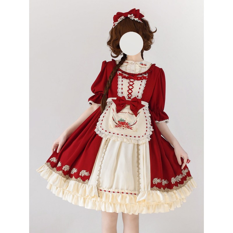 Sweet Lolita Dress Polyester Short Sleeves Sweet Lolita Dress