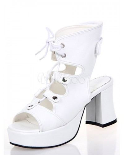 Gorgeous White 3 1/5'' High Heel Lolita Shoes