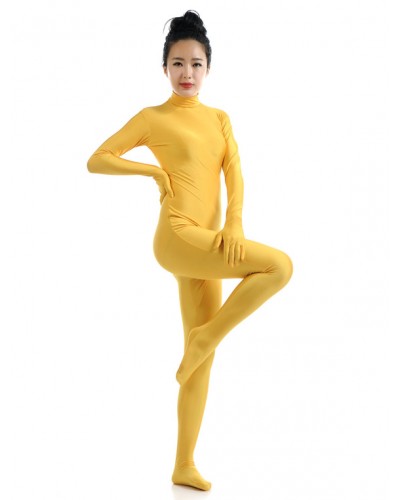 Yellow Morph Suit Adults Bodysuit Lycra Spandex Catsuit For Women