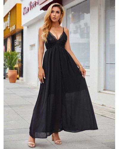 Summer Dresses White V-Neck Lace Up Beach Dress Maxi Street Wear Daily Casual Resort Wear