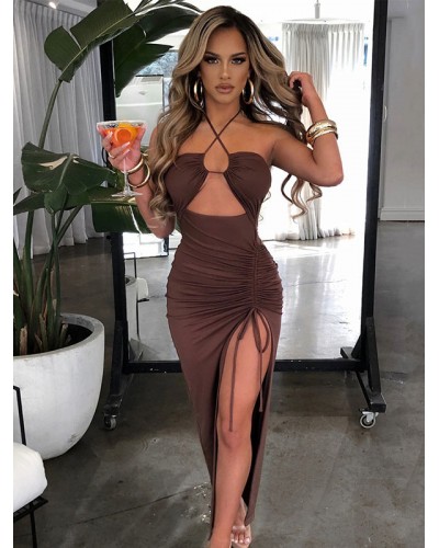 Birthday Bodycon Dresses Burgundy Embellished Collar Cut Out Open Shoulder Sexy Sleeveless Pencil Dress Summer