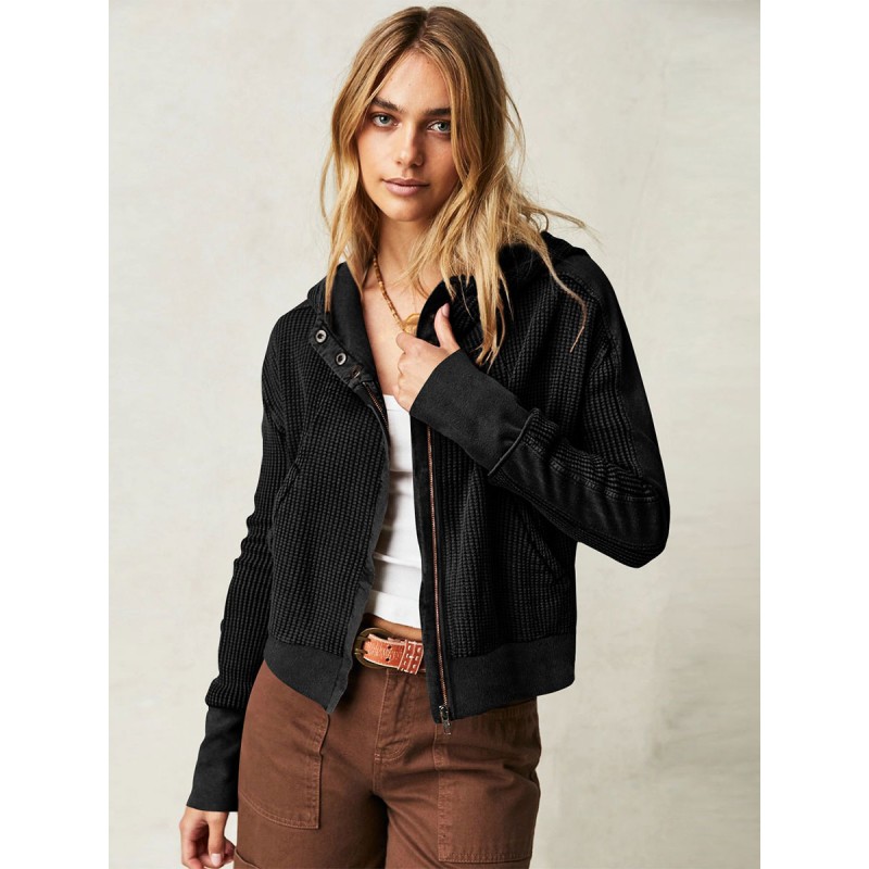 S Zipper Street Outerwear For Women Hooded Jacket Spring Fall Winter