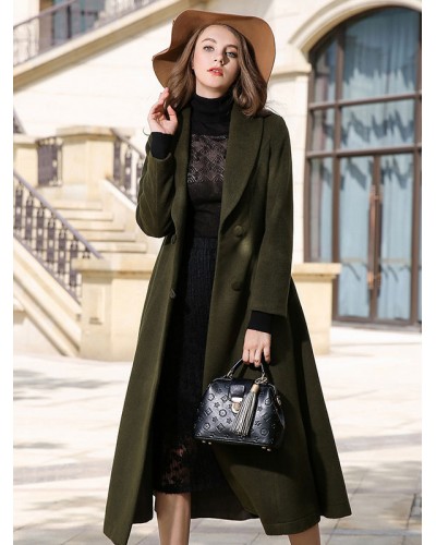 Outerwear For Woman Turndown Collar Woolen Winter Wrap Coat 2023 Classic  Traditional Casual