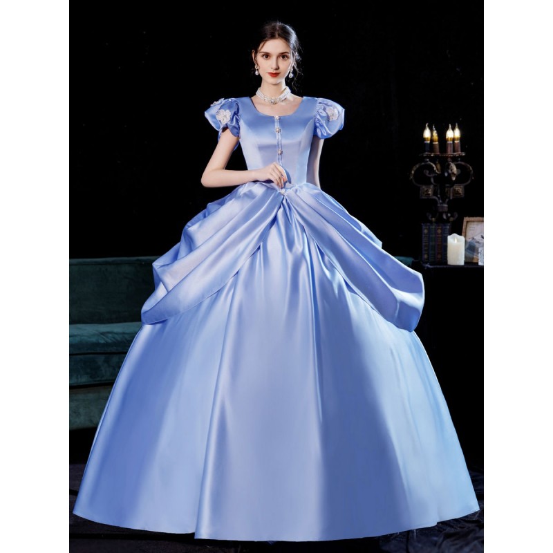 Retro Costumes Dress For Women Light Sky Blue Marie Antoinette Costume Party Dress Euro-Style Christmas Halloween Holiday Graduation Prom