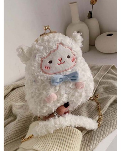 Sweet Lolita Handbag White Sheep Cross Body Bag Daily Casual