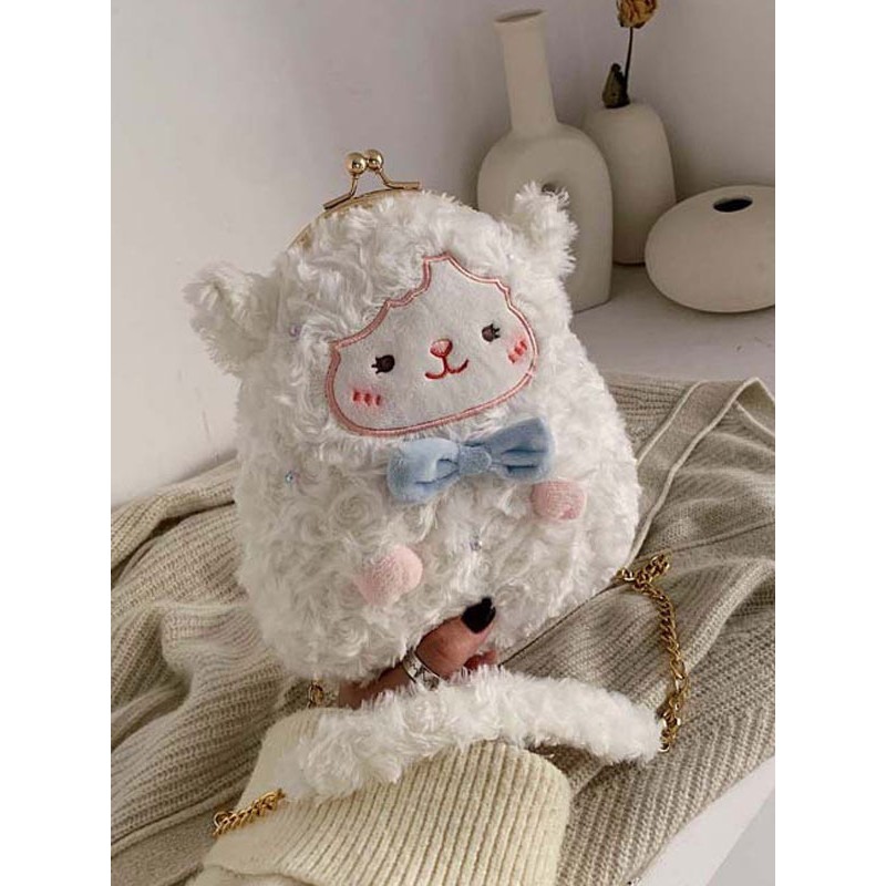 Sweet Lolita Handbag White Sheep Cross Body Bag Daily Casual