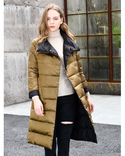 Women 's Down Jacket Duck Down Warm Outerwear Classic  Traditional Casual Fall Winter Street Wear Night Out Field