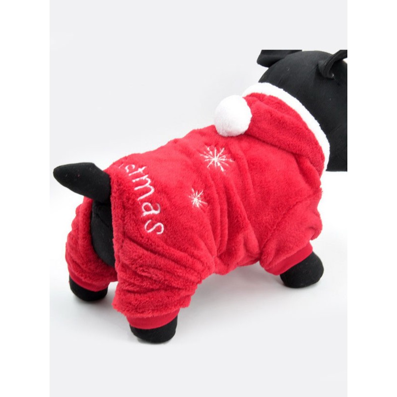 Dog Christmas Costume Jumpsuit Cat Santa Claus Red Pet Clothing