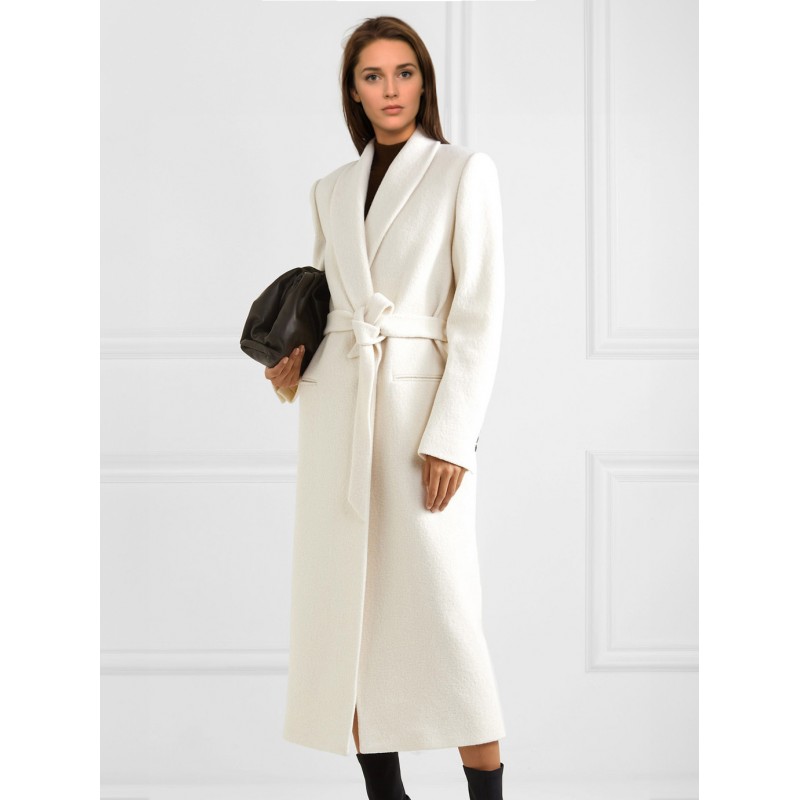 Plain Outerwear For Woman Lapel Belted Classic Fall Winter Coats Classic  Traditional Casual