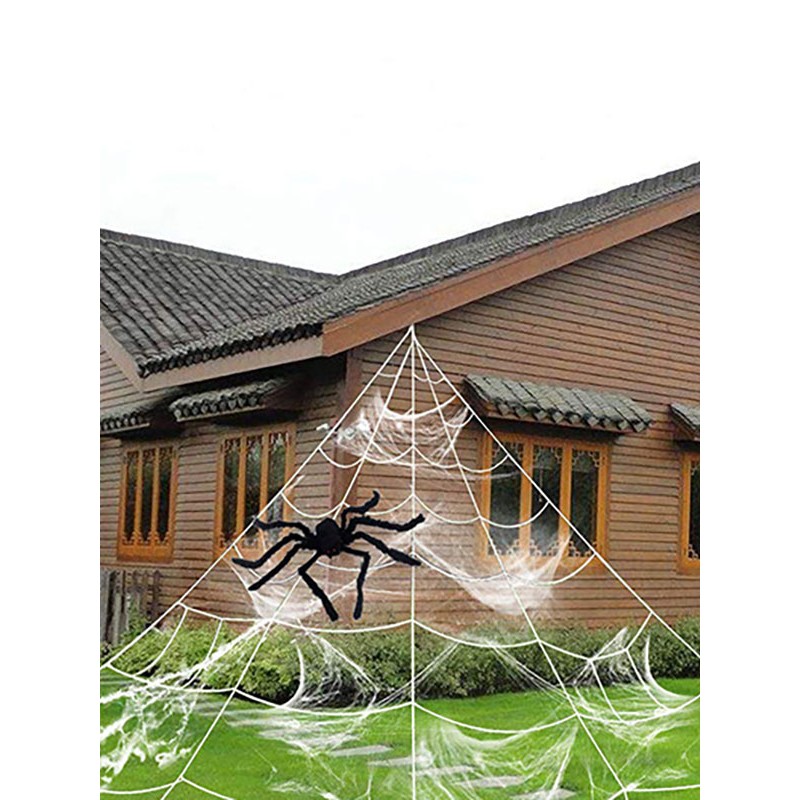 Halloween Decorations White Spider Web Polyester Fiber Holiday Decorations