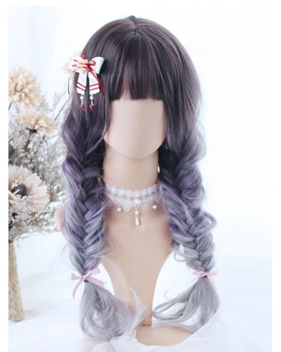 Style Lolita Wigs Long Heat-resistant Fiber Grape Lolita Accessories Sweet Harajuku Fashion ROCOCO Daily Casual Tea Party