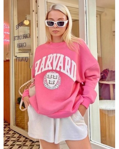 Sweatshirt Letters Print Back To School Tops For Women