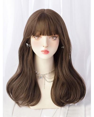 Lolita Wigs Long Tousled Heat-resistant Fiber Deep Brown Lolita Accessories Sweet