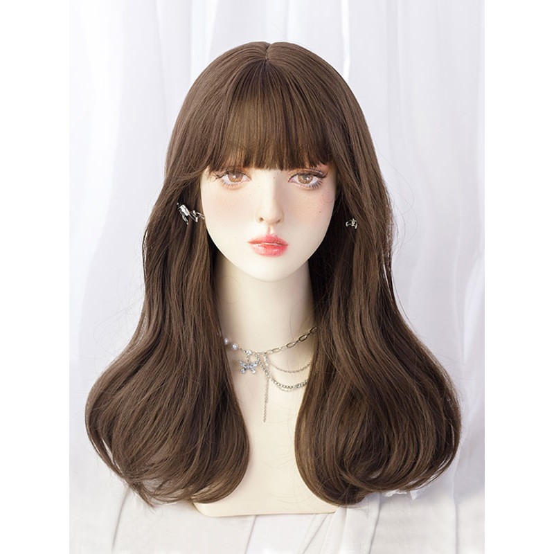 Lolita Wigs Long Tousled Heat-resistant Fiber Deep Brown Lolita Accessories Sweet