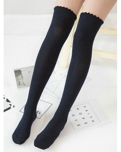 Classic Lolita Socks Neverland Knee High Black Lolita Accessories Classic  Traditional