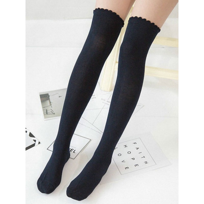 Classic Lolita Socks Neverland Knee High Black Lolita Accessories Classic  Traditional