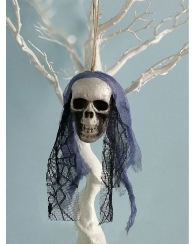 Unisex Halloween Scary Decorations Purple Polyester Fiber Skull