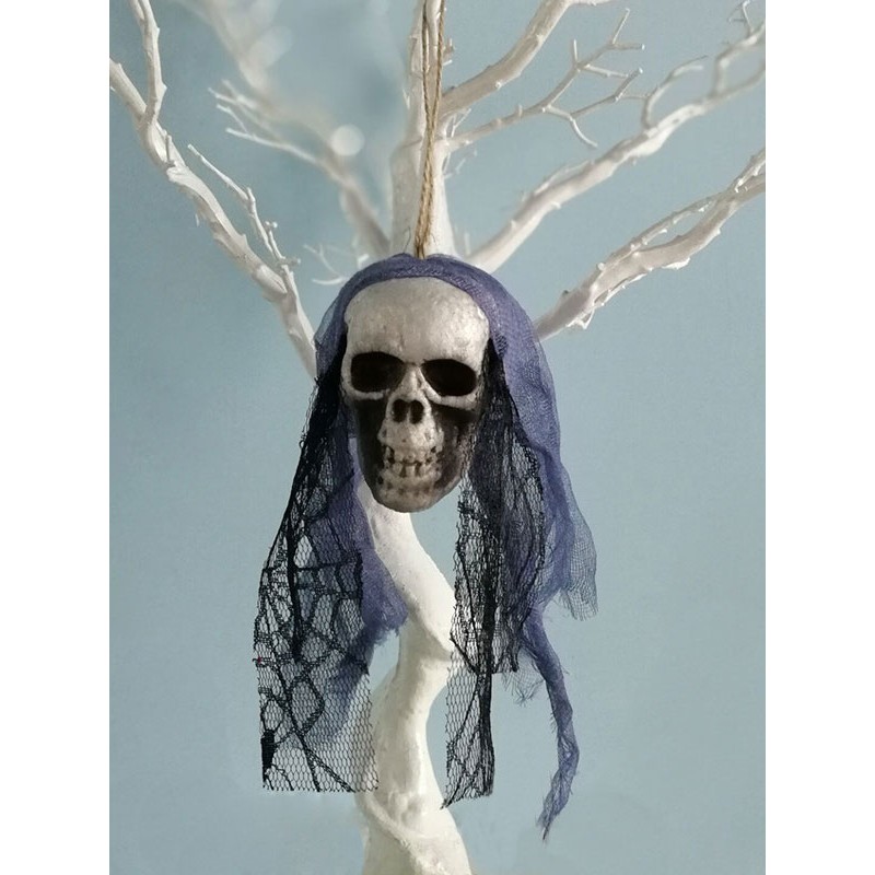 Unisex Halloween Scary Decorations Purple Polyester Fiber Skull