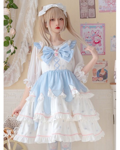 Sweet Lolita Dress Polyester Sleeveless Jumper Dress