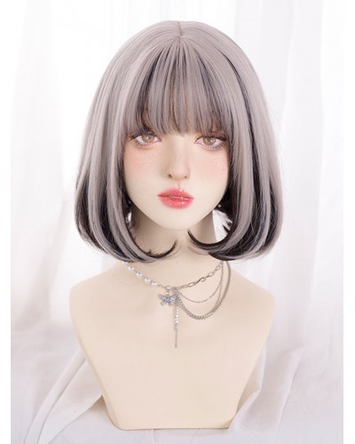 Lolita Wigs Long Highlighting Hair Heat-resistant Fiber Split Color Lolita Accessories Sweet Daily Casual