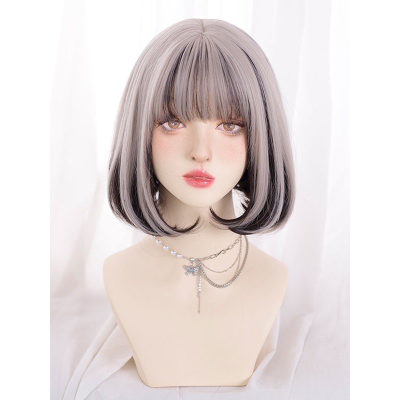 Lolita Wigs Long Highlighting Hair Heat-resistant Fiber Split Color Lolita Accessories Sweet Daily Casual