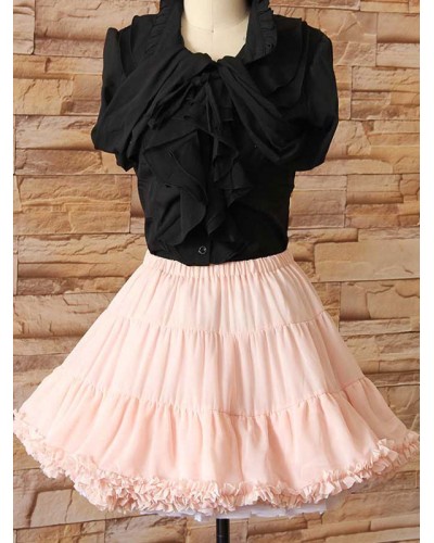 Pink Lolita Petticoat Tiered Lace Polyester Petticoat