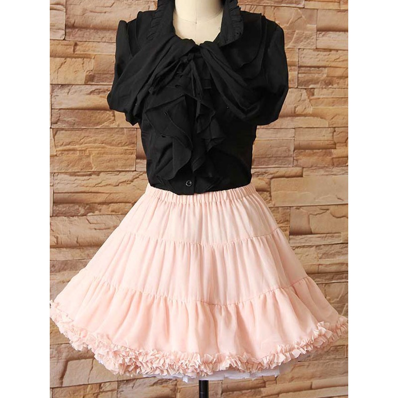 Pink Lolita Petticoat Tiered Lace Polyester Petticoat